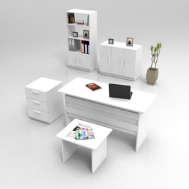 Hanah Home Vo14-W Conjunto de Muebles de Oficina Blanco